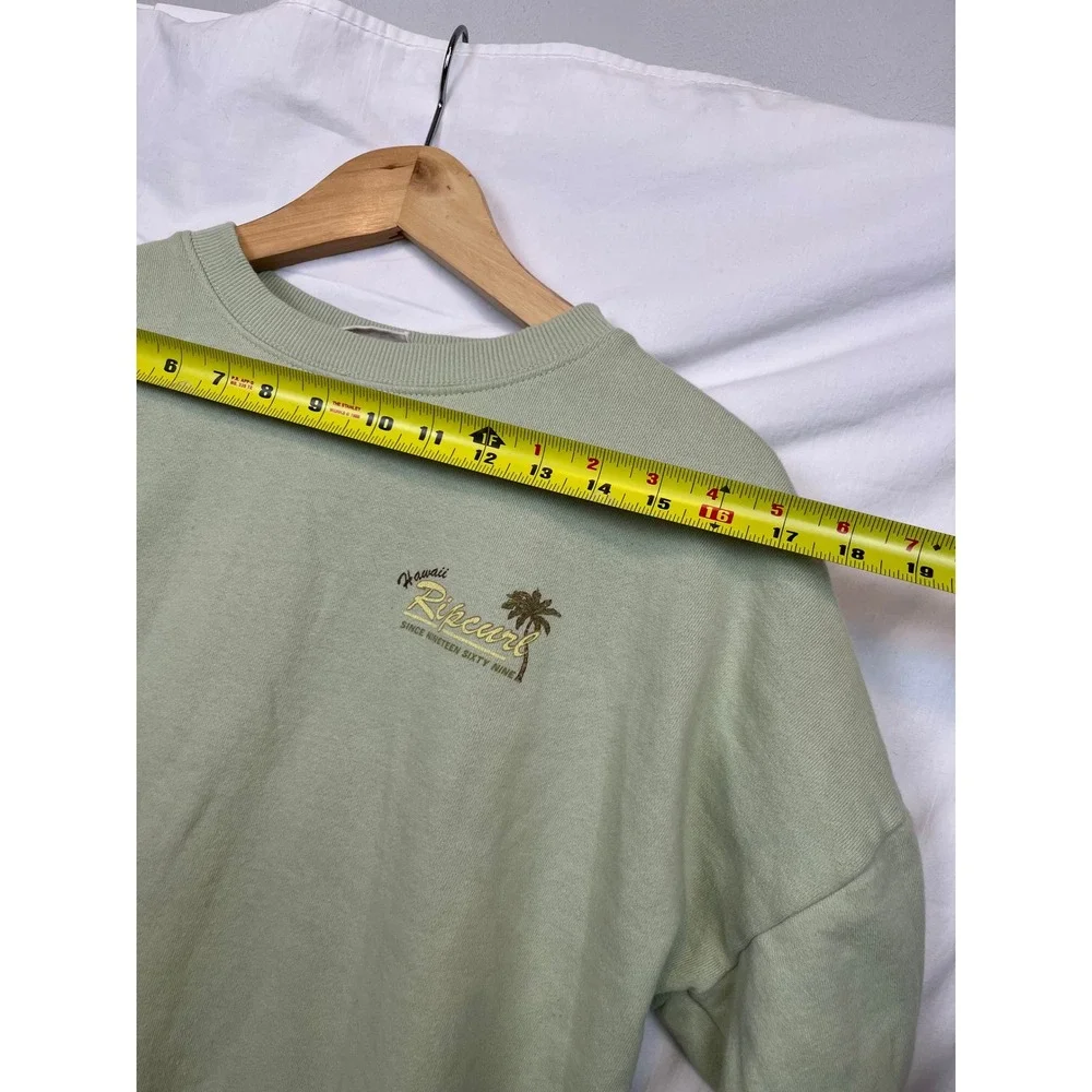 Rip Curl Hawaii Graphic‎ Sweatshirt XS Sage Green Beach-core Surf Vibe Boho